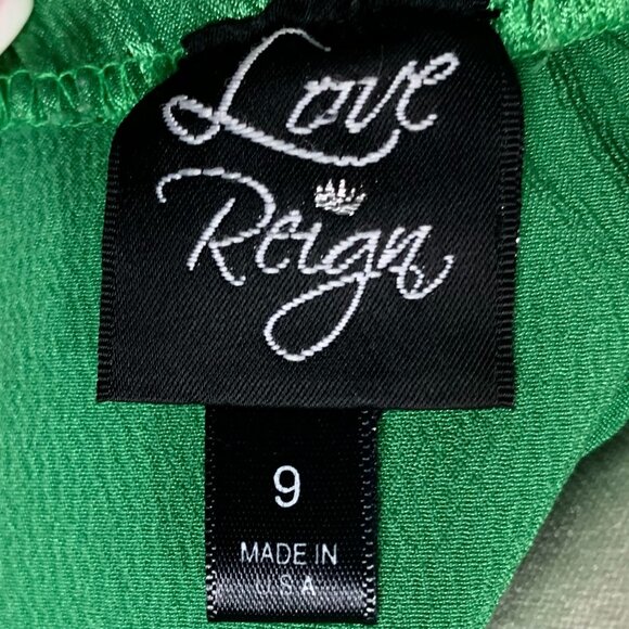Love Reign Strapless Pleated Tie-Back Mini Cocktail Dress 9 Green Charmeuse - Picture 7 of 9